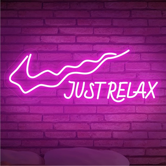 NIKE Just Relax Red Neon Trendy Dorm Bedroom Living Room Outdoor Indoor Decor - Picture 8 of 9